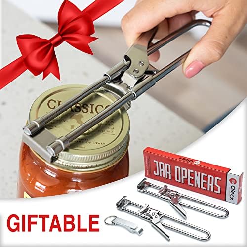 Oleex Jar Opener for Weak Hands (x2) with Keychain Bottle Cap Opener. Easy Seniors Arthritis, Kids Openers. Gripper Tight Lid Opener, Kitchen Gadgets