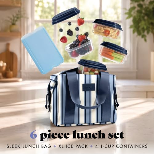 Fit & Fresh Remi Neoprene Lunch Bag for Women w/Ice Pack & Containers