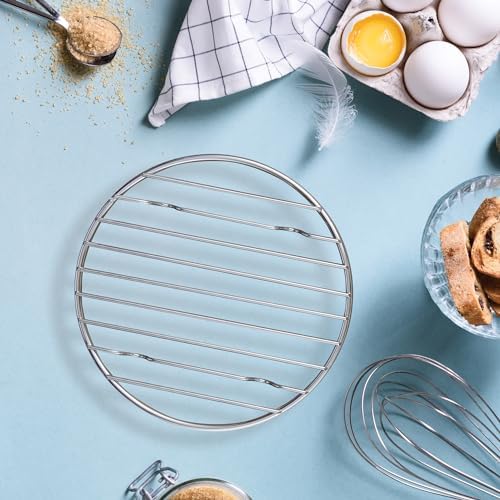 Mrs. Anderson's Baking Professional Round Cooling Rack, Heavy Duty Steel, Set of 2, 6 x 6 x 0.5-Inches