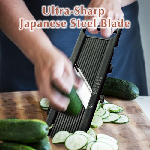 TIKUSAN SAMURAI Slicer Japanese Mandoline Vegetable Slicer Made in Japan Adjustable Slice Thickness Stainless Steel Blade (Normal)