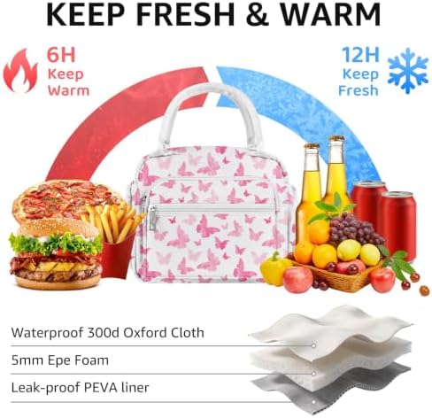 Lunch Bag Women Stylish Quilted Lunch Boxes for Adult Fit and Fresh Cooler Insulated Lunchbox for Work Cute Small 11 Liters Compact Lunchbag Waterproof