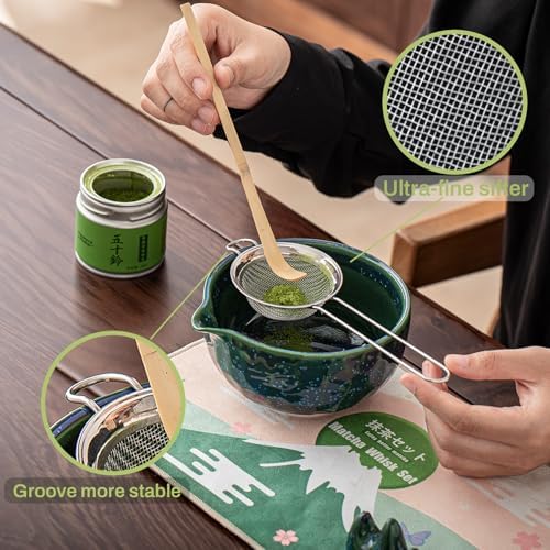 Matcha Whisk Set, 9 Pcs Ceramic Starry Matcha Set for Beginner