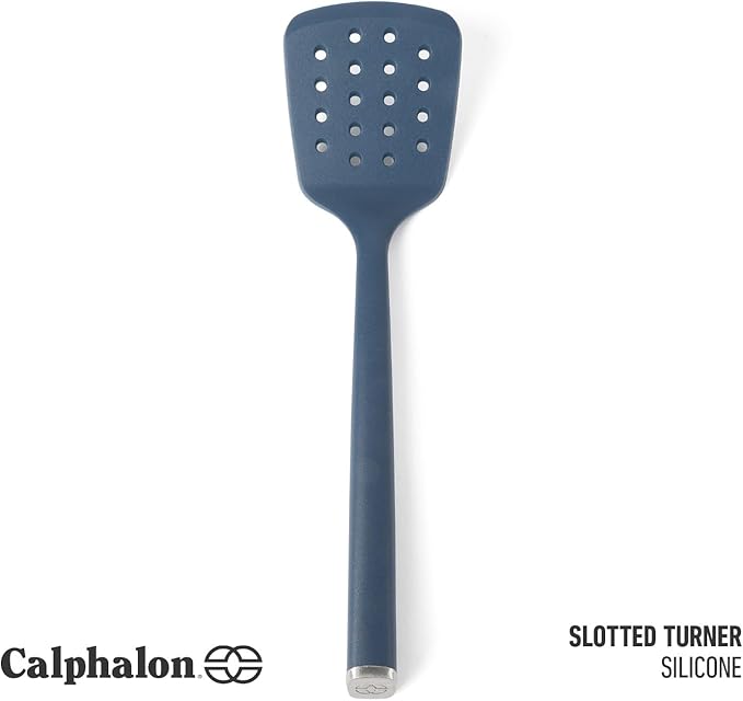Calphalon Edge Silicone Flexible Slotted Turner - Navy Blue