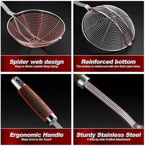 IQCWOOD Spider Strainer Skimmer Stainless Steel, 5.5"