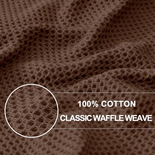 Homaxy 100% Cotton Waffle Weave Kitchen Dish Cloths 6-Pack, Coffee
