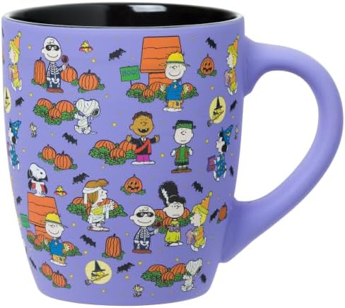 Silver Buffalo Peanuts Group Halloween Pumpkin Patch, Ceramic Mug, 25oz