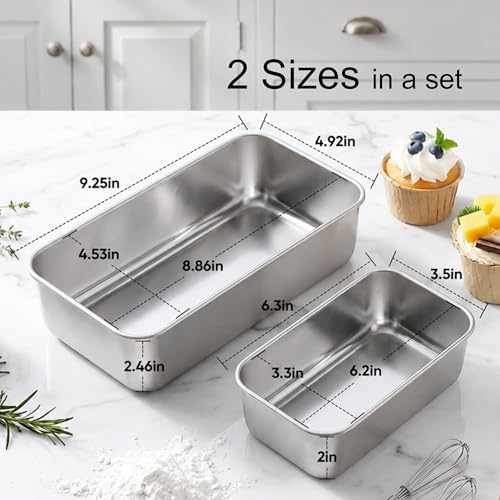LIANYU Loaf Pan Set, 9x5Inch Bread Pans & 6.3x3.5Inch Mini Bread Baking Pan