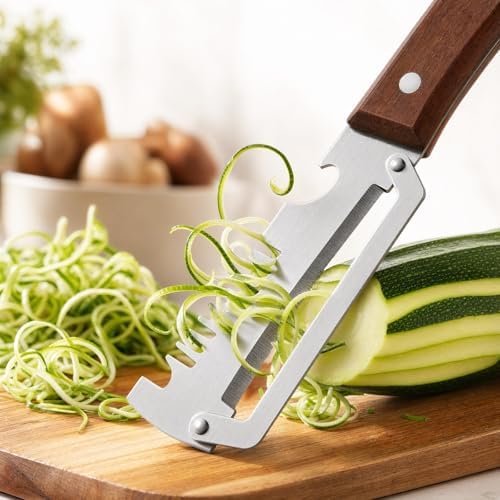 Multifunctional Vegetable Peeler with Wooden Handle