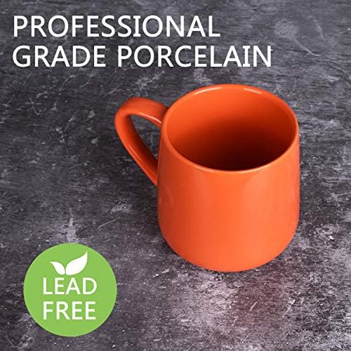Bosmarlin Glossy Ceramic Coffee Mug, Tea Cup for Office and Home, 18 oz, Suitable forDishwasher and Microwave(Orange, 1)