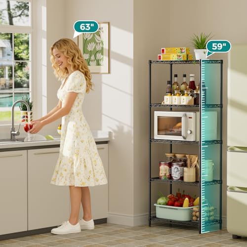 SINGAYE 5 Metal Shelves Wire Shelving Storage Shelf Adjustable Unit Pantry