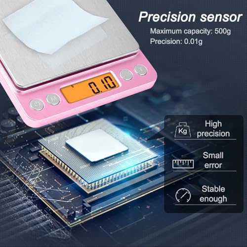 0.01g High Precision Kitchen Food Scale, Diyife 500g Portable Digital Scale