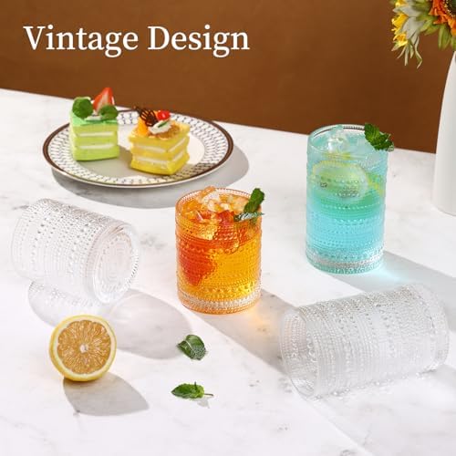 Moretoes Hobnail Drinking Glasses Set of 12 Vintage Water Glass Cups