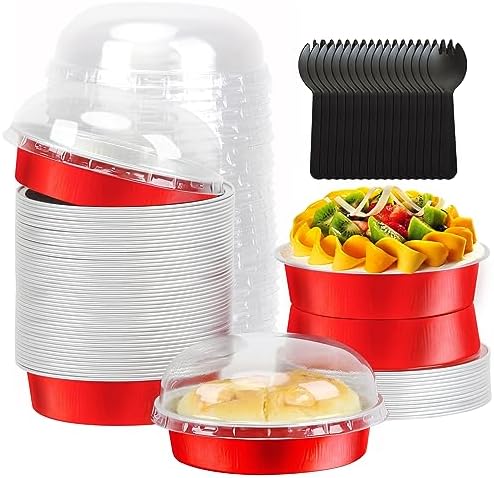 LNYZQUS 8oz Mini Pie Tins with Lids 50 Pack, 4 Inch Individual Cake Pans