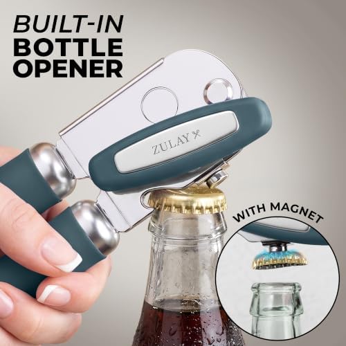 Zulay Kitchen Stainless Steel Swing Open Manual Can Opener Comfortable Grip