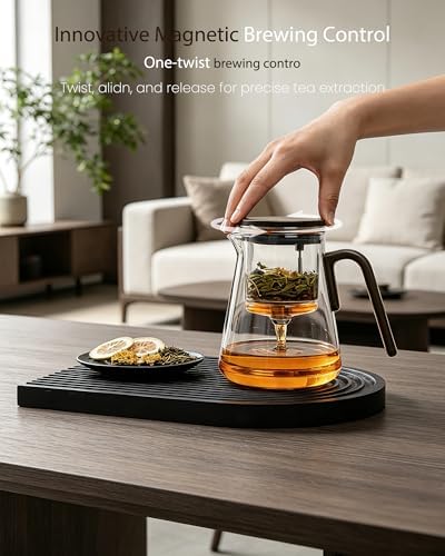 ZENS Echanted Teapot with Infuser for Loose Tea, 27oz Magnetic Teapot