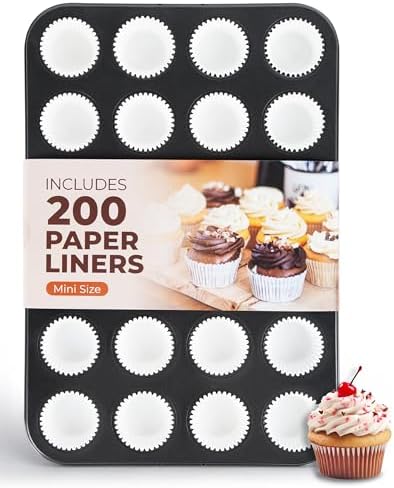 CARTMAN 24-Cup Mini Muffin Pan, Nonstick Carbon Steel Mini Cupcake Tin