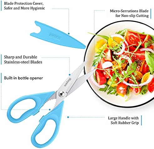 iBayam 2-Pack 8.5" Kitchen Shears, Heavy Duty, Cut Meat, Poultry, Herbs