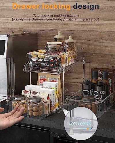 Sevenblue 2-Pack 2-Tier Under Sink Organizers with Sliding Drawers