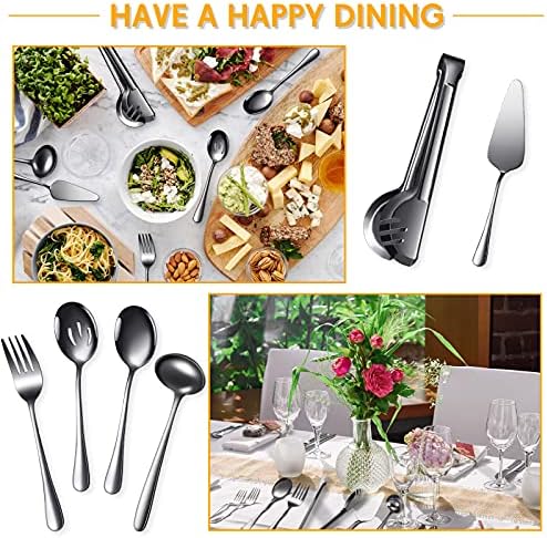 Patelai Serving Utensils Set, Black, 10 Pieces