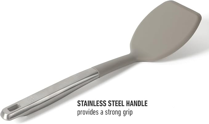 Calphalon Prime Stainless Steel Turner W/Taupe Sillicone Head