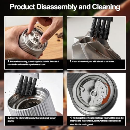 Manual Coffee Grinder, Adjustable Grinding Settings, Stainless Steel Burrs, Portable Hand-Cranked Coffee Grinder, For Espresso, Drip Filter, French Press Filter, Compact And Durable(White)