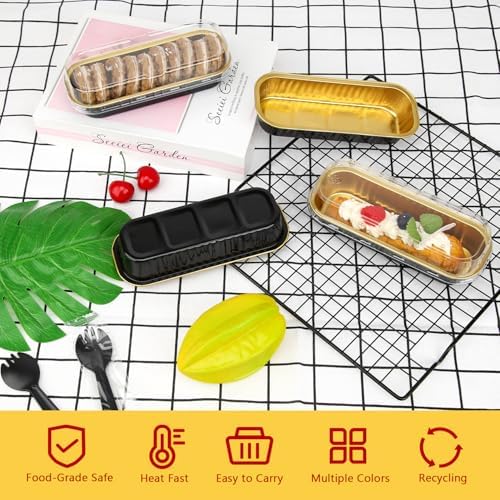 LNYZQUS Mini Loaf Pans with Lids 100 Pack, 6.8oz Small Cake Tins