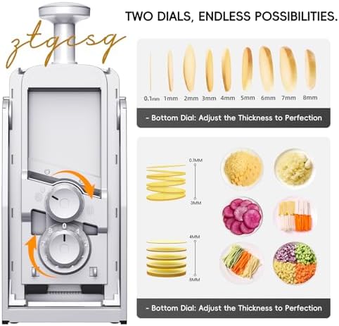 Safe Mandoline Slicer for Kitchen, Vegetable & Food Cutter, Easy to Clean