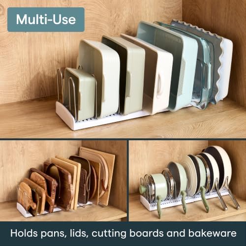 YouCopia StoreMore Expandable Pan + Lid Rack, Pot Lid Organizer, Adjustable