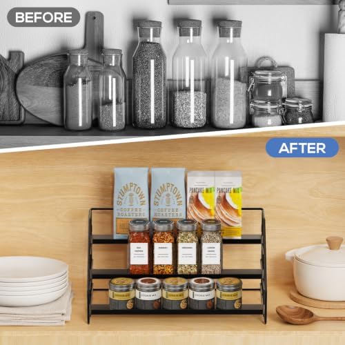 3-Tier Spice Rack for Low-Height Cabinet, Spice Organizer, 1PC