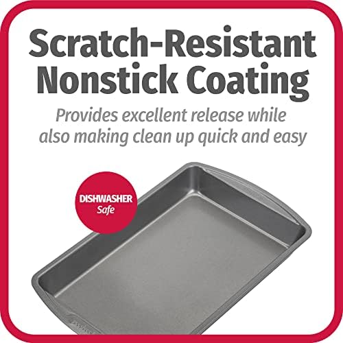 Good Cook Everyday Baking Pan with Scratch-Resistant Metal-Utensil Safe Nonstick, 7 x 11-Inch, Gray (Pack of 12)
