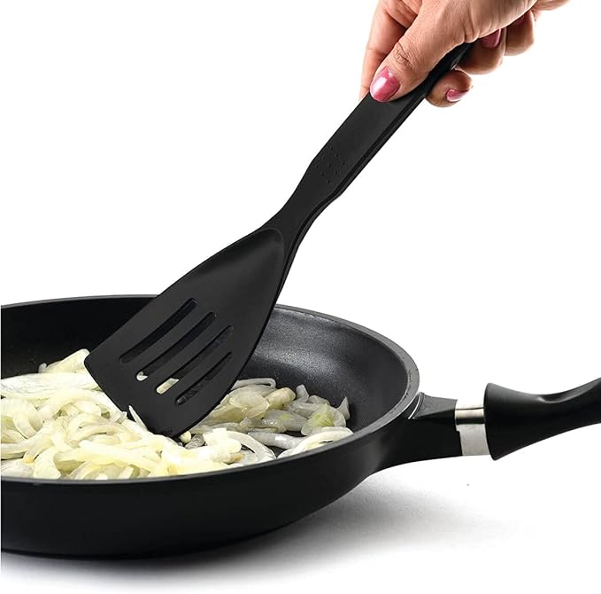 Norpro My FavoriteTM Scoop & Drain Slotted Spatula, Black,One Size Fits All