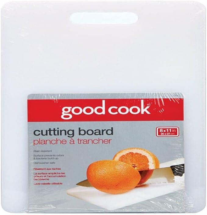 GoodCook Everyday Solid Polyethylene Cutting Board, 8 x 11-Inch, Non-Porous Plastic, White