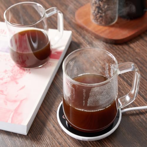 Large Glass Coffee Mugs, 24 oz Glass Coffee Cups Set of 4, Clear Borosilicate Glass Mugs with Handles for Cappuccino, Tea, Latte, Hot/Cold Beverages, Wine, Americano, Smoothies
