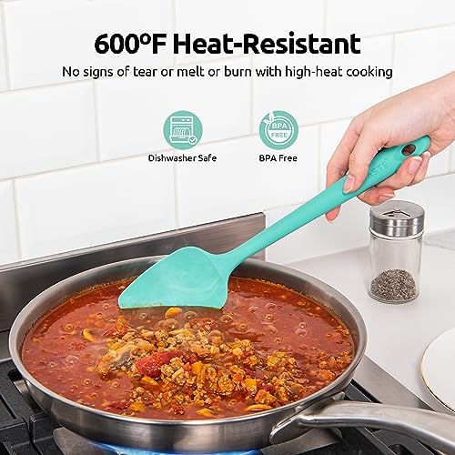 U-Taste Silicone Spatula Set 600°F High Heat Resistant, 4-Pcs, Multicolor