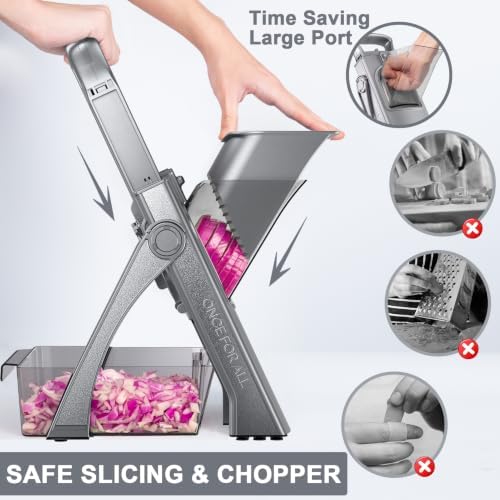 SupMaKin Safe Mandoline Slicer Plus for Kitchen, Vegetable Slicer & Chopper