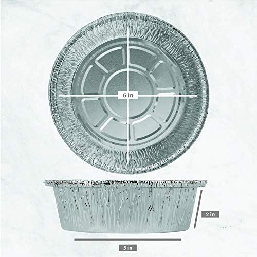 PLASTICPRO 6'' Inch Round Tin Foil Cake Pans Disposable Pack of 20