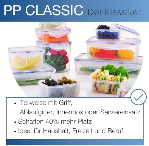 LocknLock Easy Essentials Pantry Rectangular Food Storage Container, 5.5 Cup - Clear (Pack of 3)