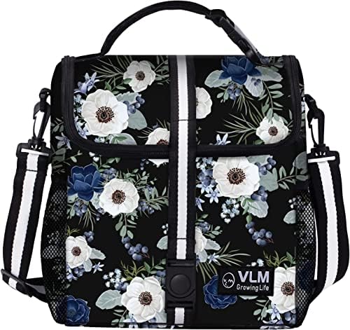 VLM Lunch Box for Women, Insulated Lunch Bag Women, Cute Floral Lunch Tote