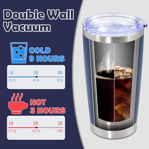 20oz Tumbler Stainless Steel Tumbler Coffee Tumbler with Lid Navy, 12P