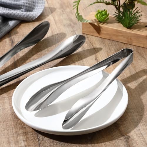 2 Pack Silver Polished Serving Tongs 12 Inch