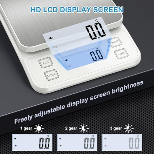 22lb Rechargeable Stainless Steel Scale, Diyife Large Kitchen Food Scale