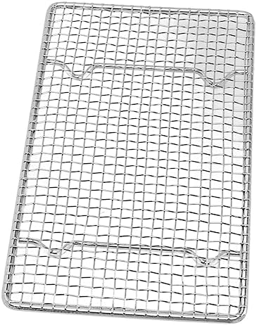 Rengue Stainless Steel Cooling Rack for Baking, Roasting and Grilling, High Temperature Up to 575°F, Dishwasher Safe Stainless Steel Cooling Rack for Baking, Nan Kitchen (Rectangle 19.2CM)