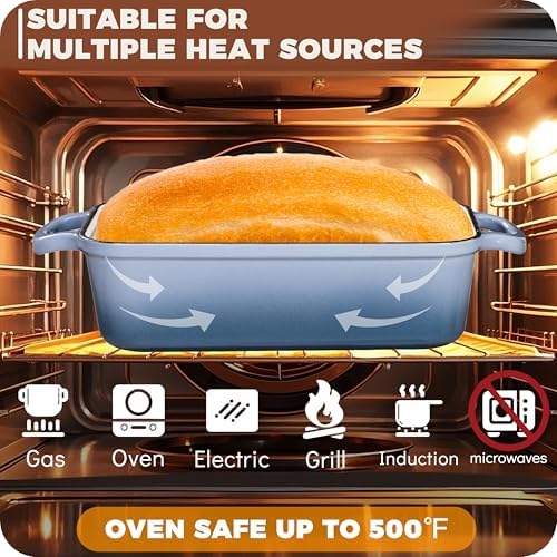 Cast Iron Loaf Pan with Lid, 9x5 Loaf Pans for Homemade Bread