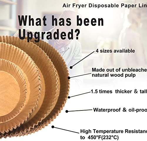 Large Air Fryer Liners Disposable Round, 10 Inch Parchment Liners