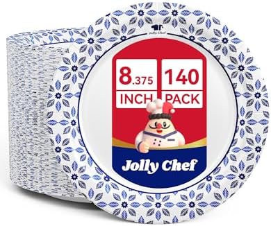 JOLLY CHEF 8.37 inch Disposable Paper Plates 140 Count