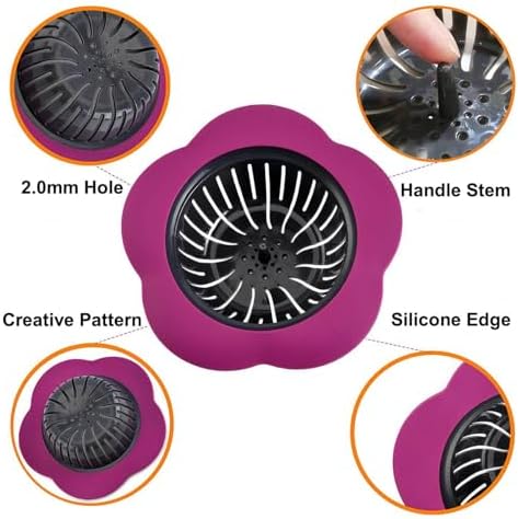 Silicone Sink Drain Strainer, 4 Pack