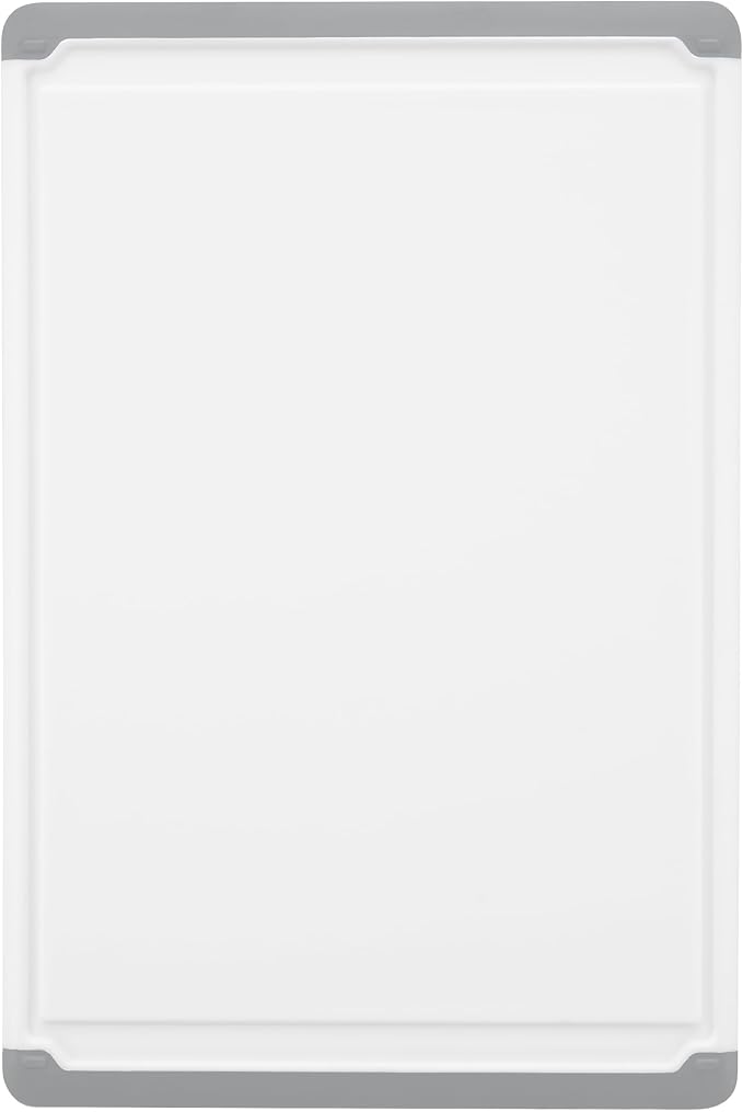 Large Cutting Boards for Kitchen - Dishwasher Safe Non-Slip Cutting Boards with Juice Grooves, Easy Grip Handles - Large and Thick Chopping Board (Grey)