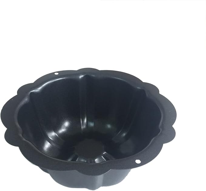 4 Inch Fluted Tube Cake Pan, Nonstick Mini Kugelhopf Mold, Carbon Steel Fluted Baking Cake Pans, Metal Round Pumpkin Shaped Mould for Muffin, Brownie, Pudding - Black, Set of 4