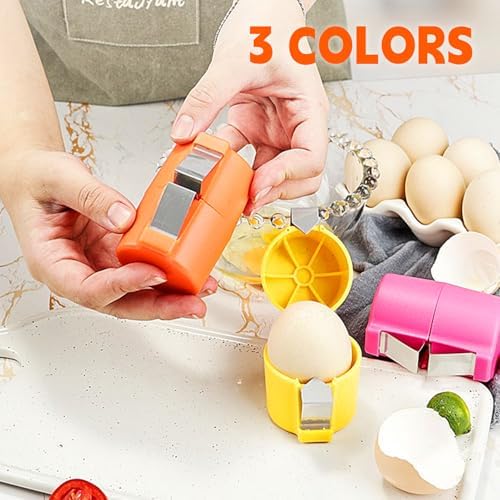 Egg Shell Opener Egg Separator for Raw Eggs,Hard Boiled Egg Peeler Egg Cube Egg Separator,Quickly Cutting Off Cooked Eggs,Stainless Steel Eggshell Breaker Egg Shell Cutter Kitchen Gadgets