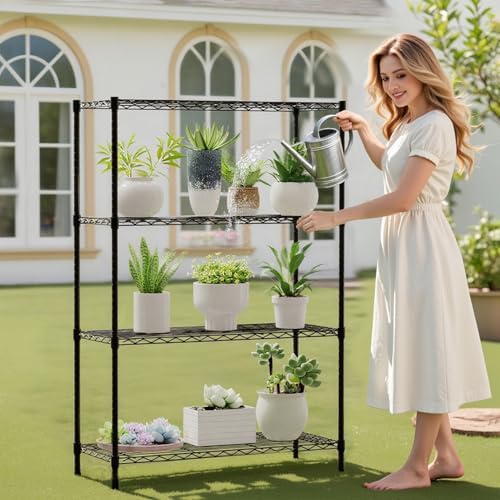 BestOffice | 4-Tier Wire Shelf | 36" x 14" x 54" | Black